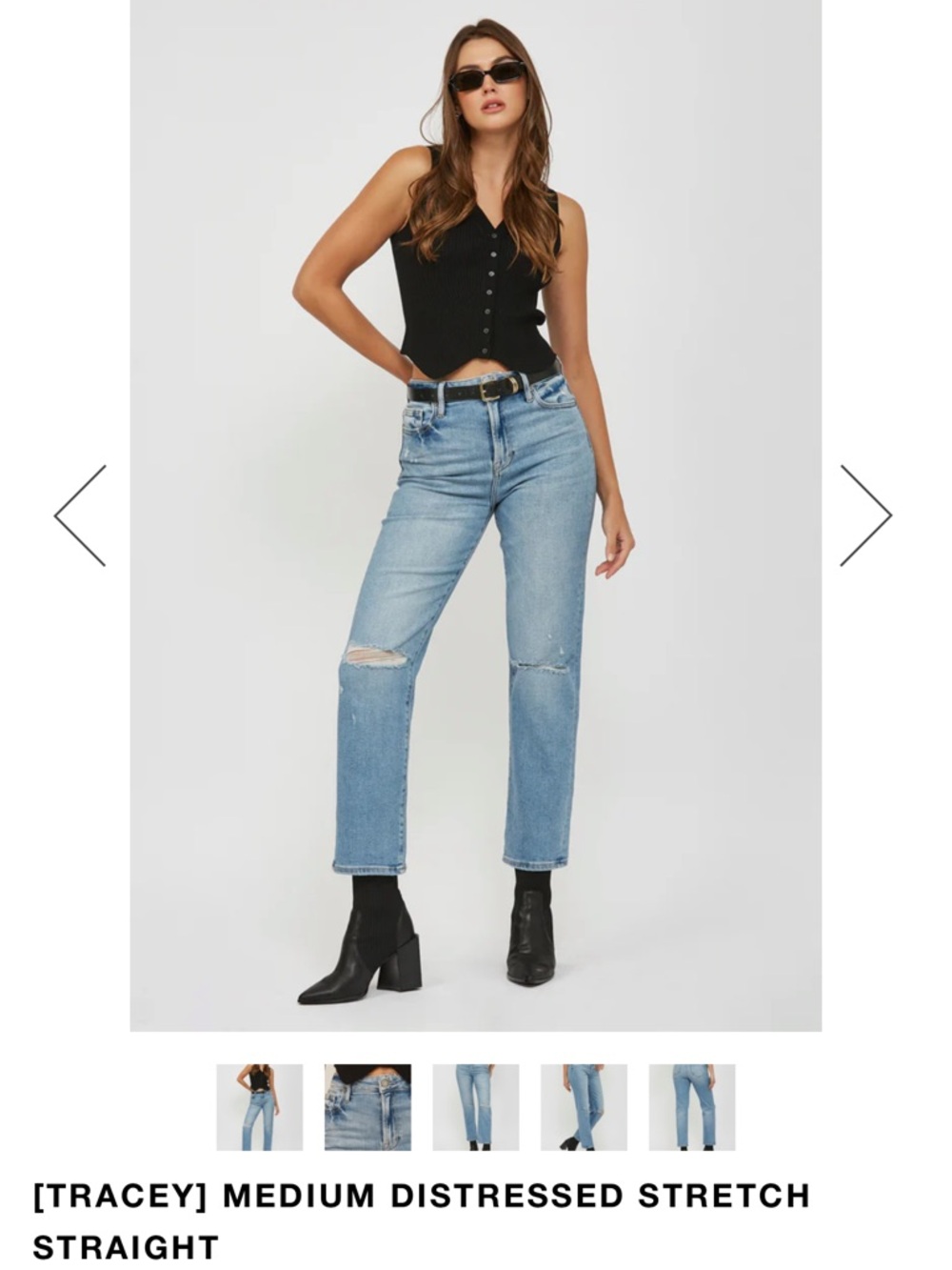 Hidden Jeans Medium Distressed Stretch Straight Jeans